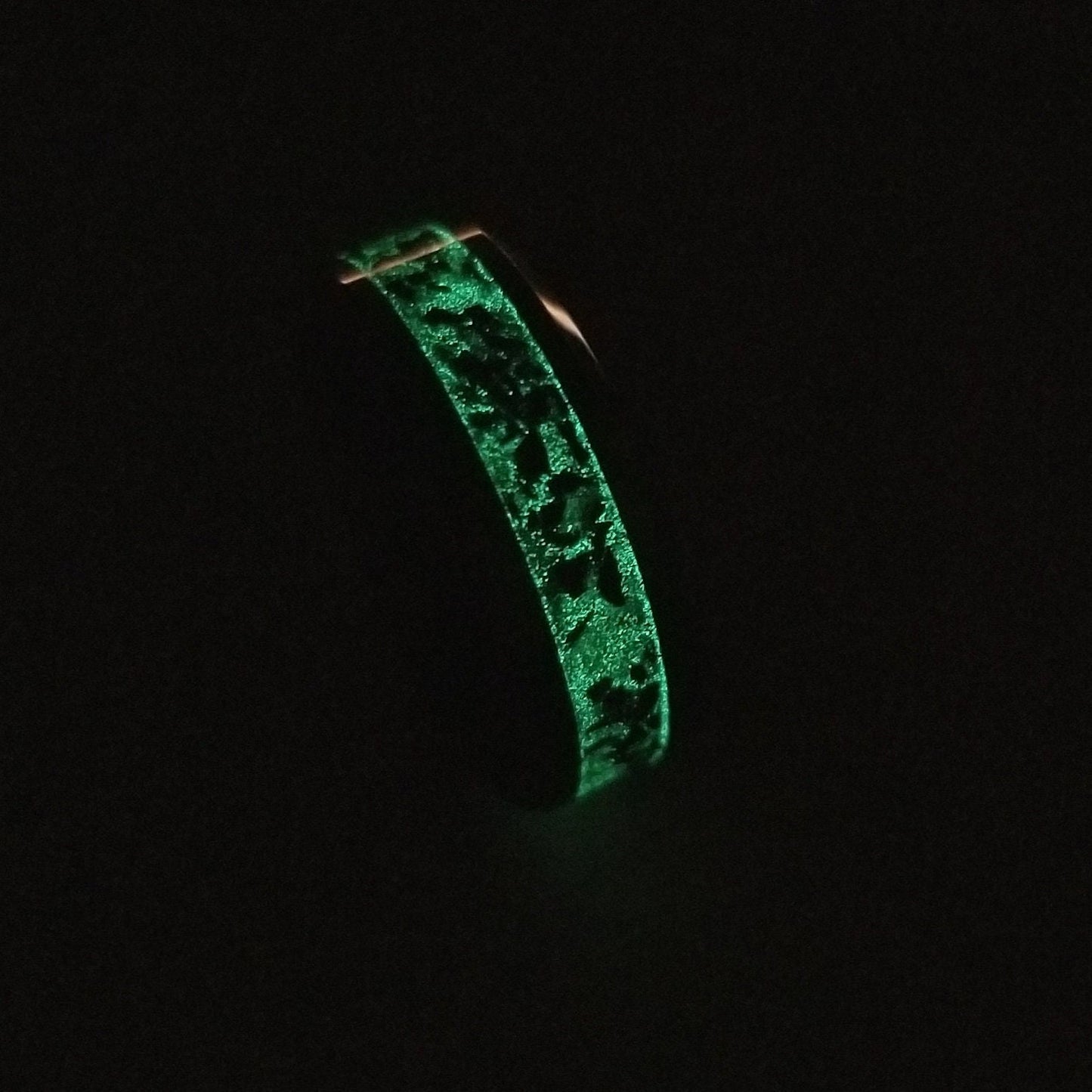 Black ceramic and fire opal blackout glow ring. Black ceramic ring. Black fire opal ring.