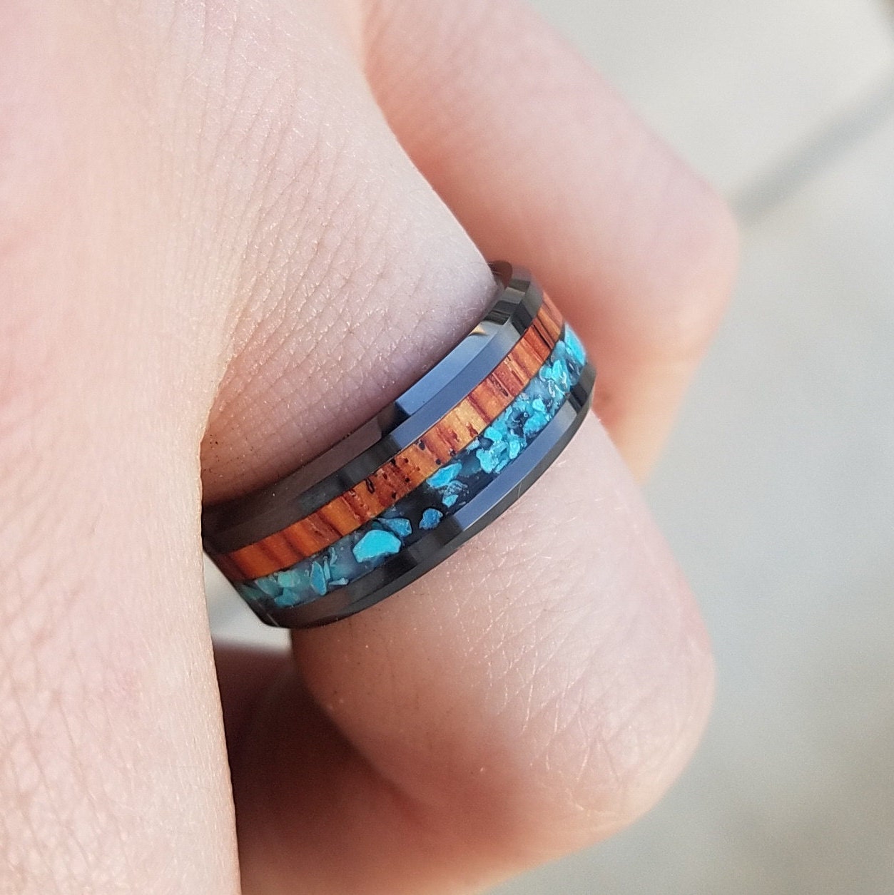 Sterling Silver Men's Kingman Arizona Turquoise Ring