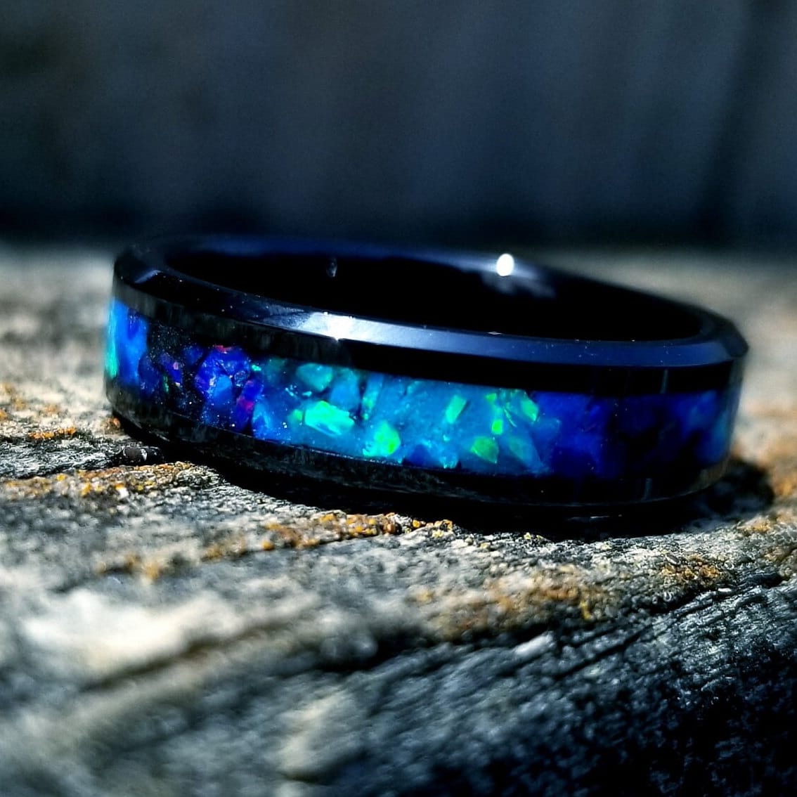 Blue fire opal hot sale rings for sale