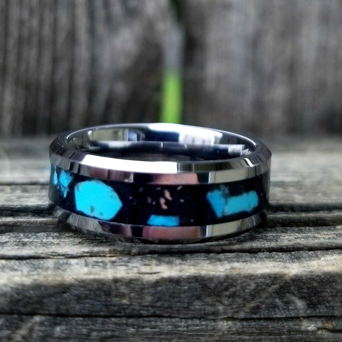 Tungsten shop turquoise ring