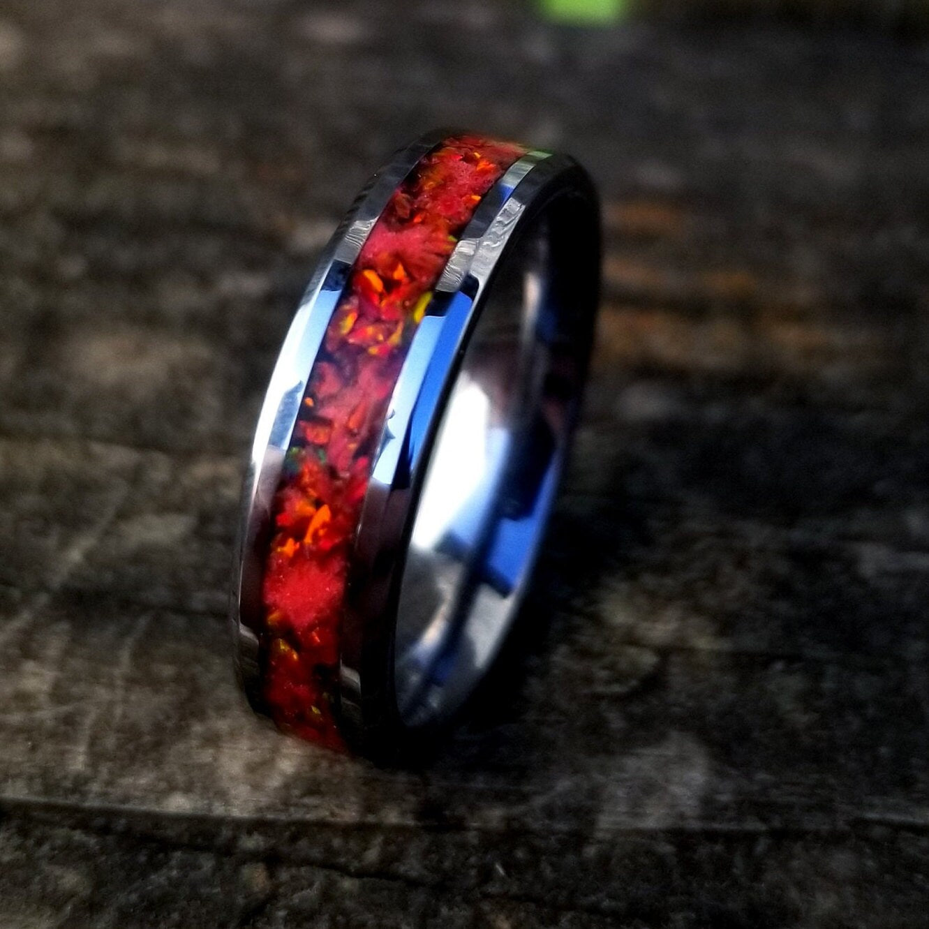 Custom Titanium Glowstone Ring