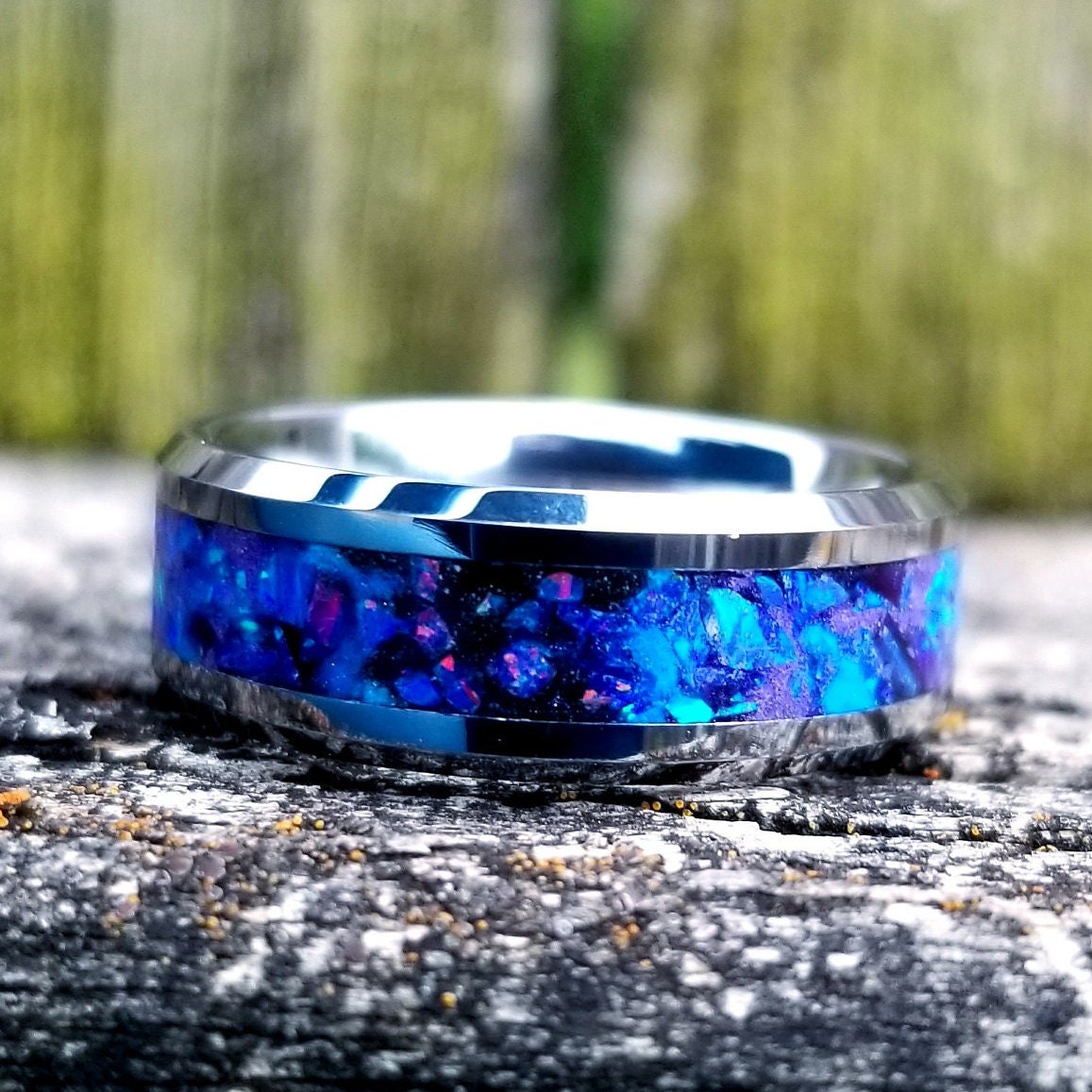 Blue Fire Opal Ring